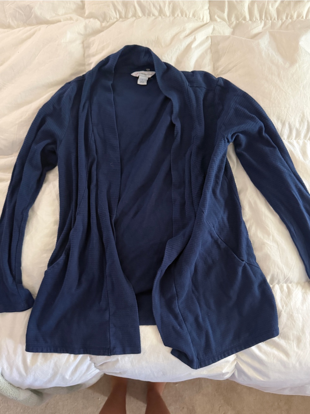 Liz Claiborne Navy Open-Front Cardigan